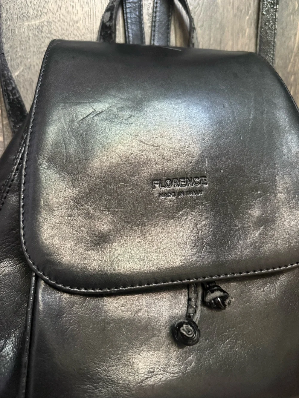 Fossil Black Leather Mini Backpack